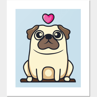 Cute Pug Love Posters and Art